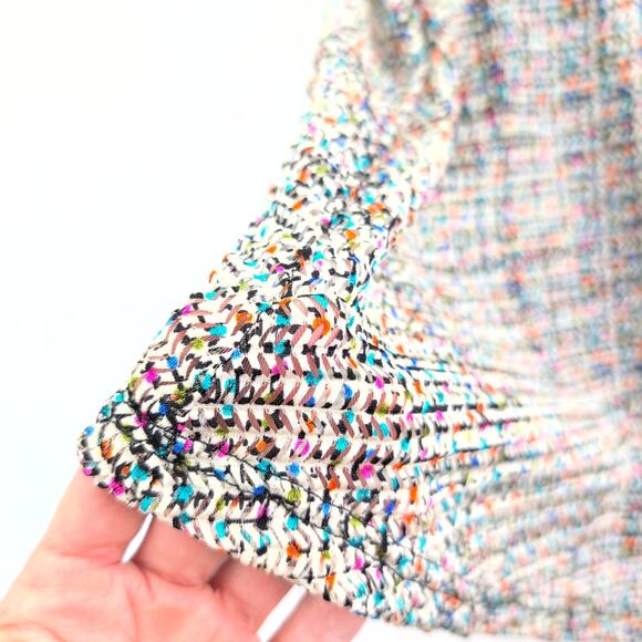 Papillon NWT Fit & Flare Twee Coquette Chevron Confetti Belted Dress Women's Med - Picture 3 of 8